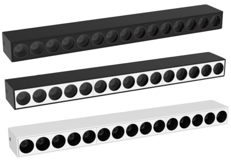 Modern Home Decoration Embedded Anti-Glare Linear Light Multi-Head Square Spotlight Strip Grille LED Linear Light Aluminum Body